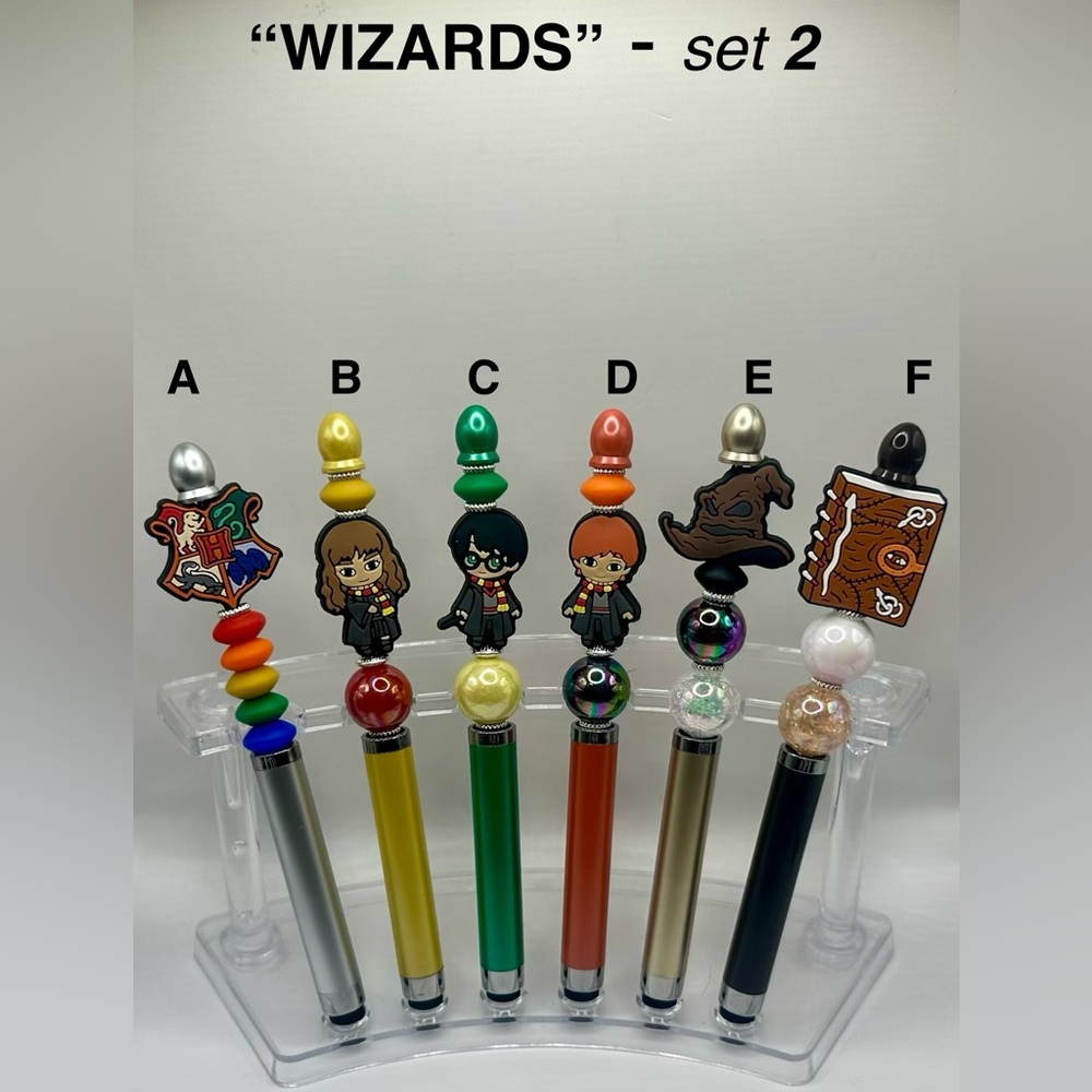 6 pc - Wizards beaded stylus/pen